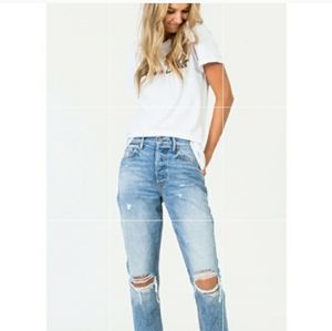 GRLFRD high waisted distressed jeans